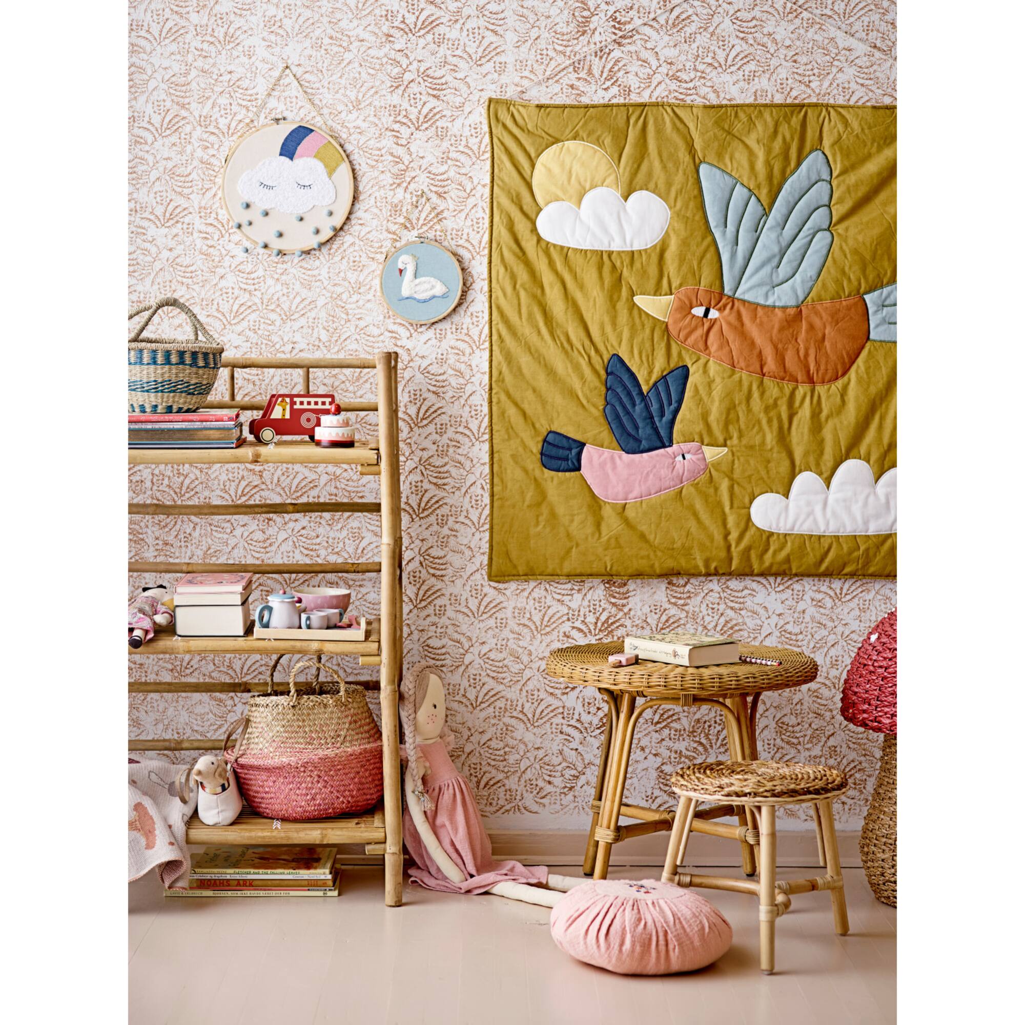 Hello Honey® 12.5" Wood Stool with Rattan Legs